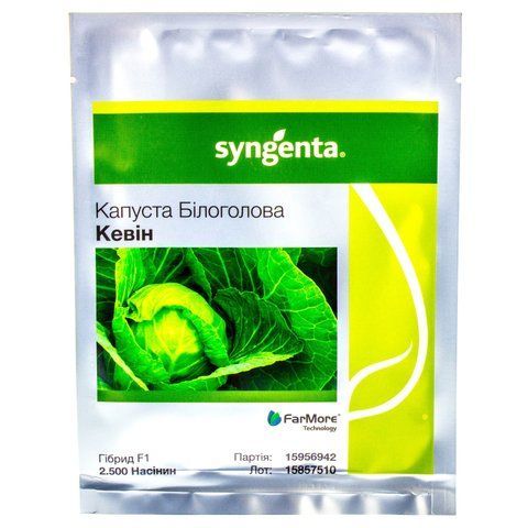Капуста білокачанна КЕВІН F1 | KEVIN F1 Syngenta 20 шт ( розфасовка у зіп пакет) 0490 фото